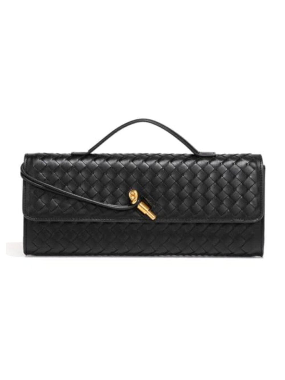 Woven PU Leather Evening Clutch Crossbody Purse Adjustable Shoulder Bag
